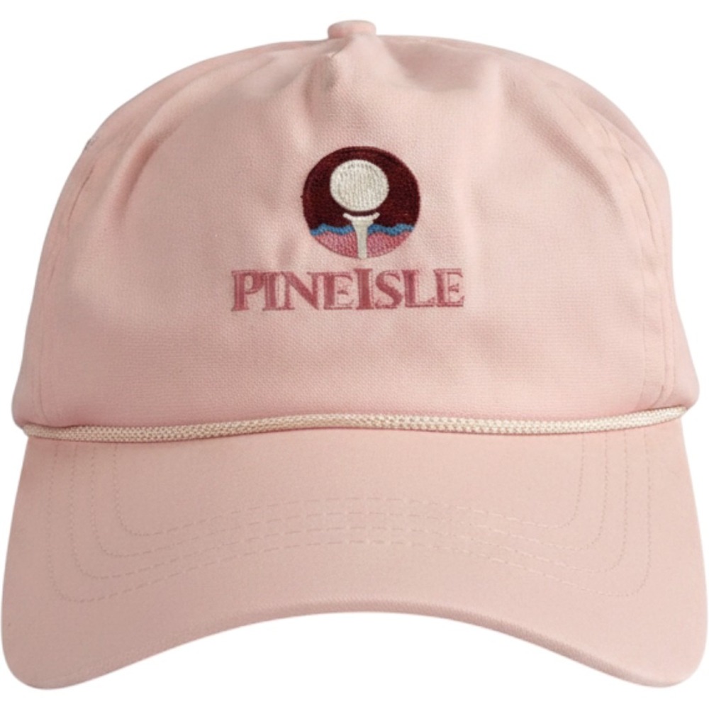 Vintage Duckster PineIsle Golf Hat Pink Rope Strapback Cap USA Made Retro 90s‎